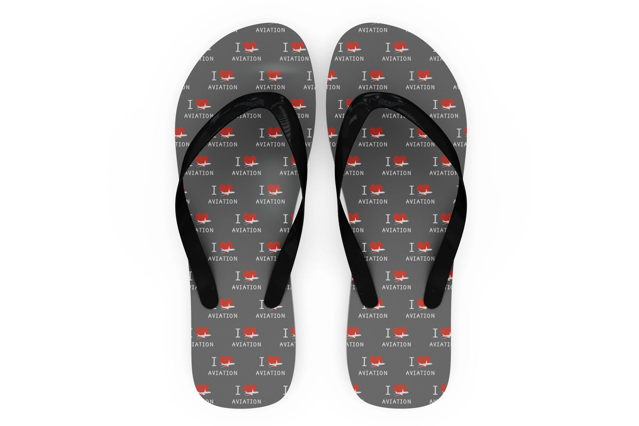I Love Aviation Designed Slippers (Flip Flops)