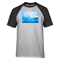 Thumbnail for Outstanding View Through Airplane Wing Designed Raglan T-Shirts
