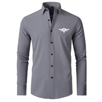 Thumbnail for Fighting Falcon F16 Silhouette Designed Long Sleeve Shirts