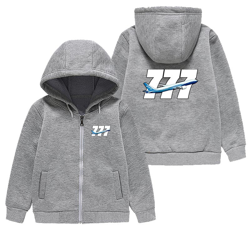 Super Boeing 777 Designed "CHILDREN" Zipped Hoodies