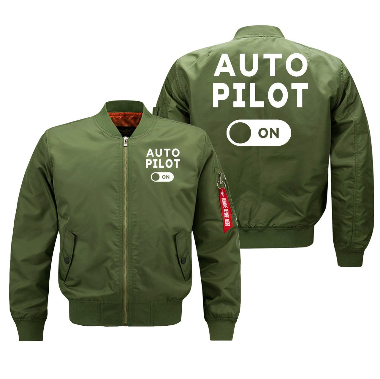 Auto Pilot ON Designed Pilot Jackets (Customizable) Pilot Eyes Store Green (Thin) M (US XS) 