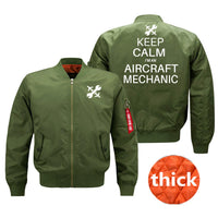Thumbnail for Keep Calm I'm an Aircraft Mechanic Designed Bomber Jackets (Customizable) Pilot Eyes Store Green (Thick) M (US XS) 