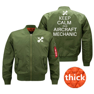 Keep Calm I'm an Aircraft Mechanic Designed Bomber Jackets (Customizable) Pilot Eyes Store Green (Thick) M (US XS) 