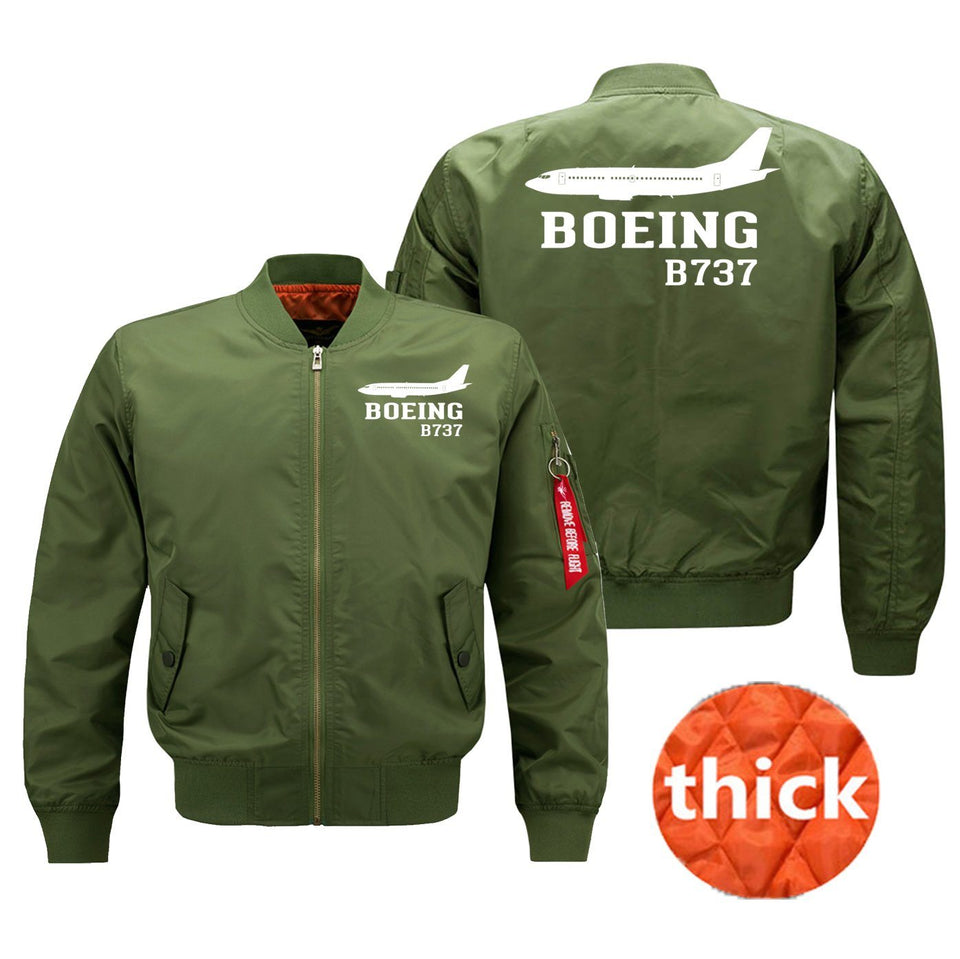 Boeing 737 Printed Pilot Jackets (Customizable) Pilot Eyes Store Green (Thick) M (US XS) 