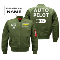 Thumbnail for Auto Pilot ON Designed Pilot Jackets (Customizable) Pilot Eyes Store Green (Thin) + Name M (US XS) 