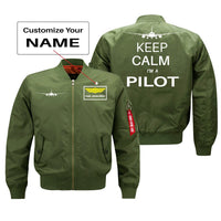 Thumbnail for Keep Calm I'm a Pilot Designed Pilot Jackets (Customizable) Pilot Eyes Store Green (Thin) + Name M (US XS) 