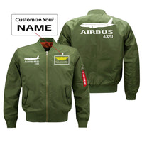 Thumbnail for Airbus A320 Printed Pilot Jackets (Customizable) Pilot Eyes Store Green (Thin) + Name M (US XS) 