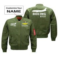 Thumbnail for Boeing 737 Printed Pilot Jackets (Customizable) Pilot Eyes Store Green (Thin) + Name M (US XS) 