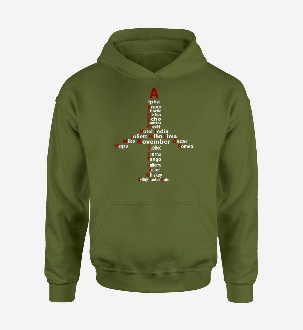 Airplane Shape Aviation Alphabet Designed Hoodies