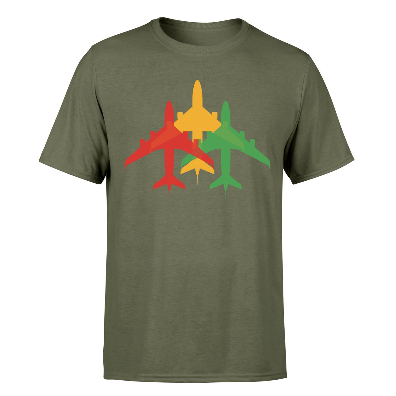 Colourful 3 Airplanes Designed T-Shirts - view 6