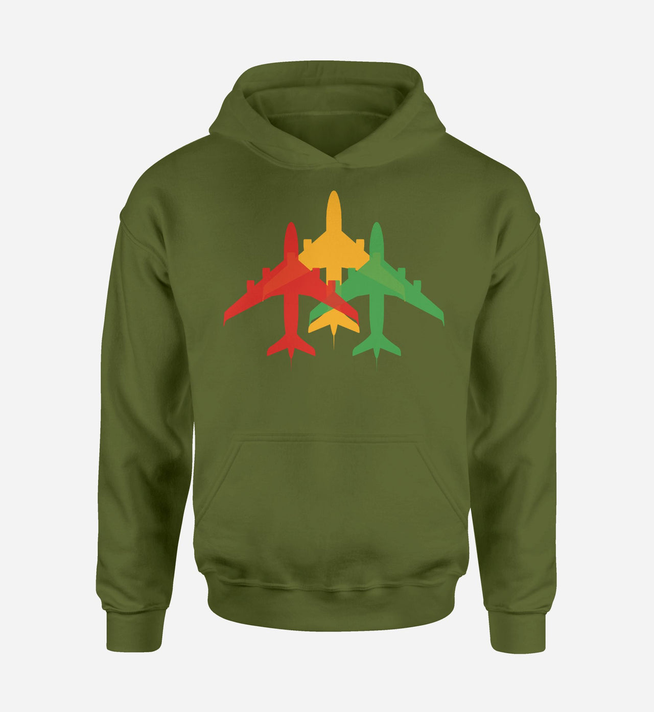 Colourful 3 Airplanes Designed Hoodies