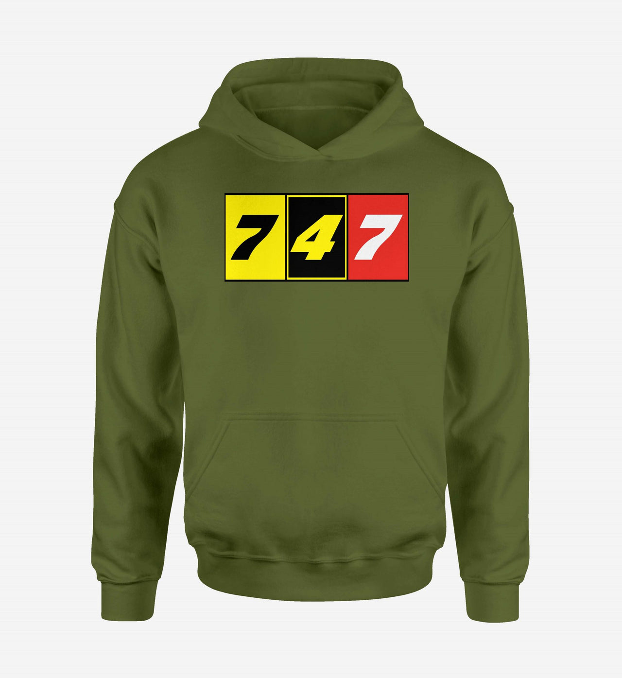 Flat Colourful 747 Designed Hoodies