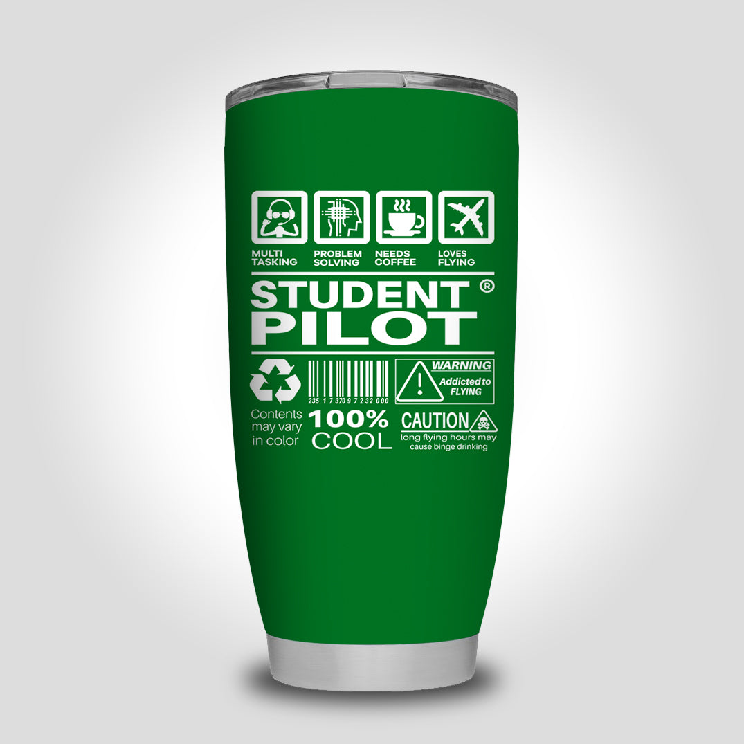 Student Pilot Label Designed Tumbler Travel Mugs