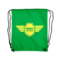Thumbnail for Born To Fly & Badge Designed Drawstring Bags