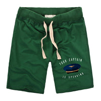 Thumbnail for Your Captain Is Speaking Designed Cotton Shorts
