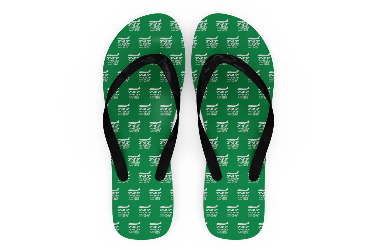 Boeing 747 - Queen of the Skies (2) Designed Slippers (Flip Flops)