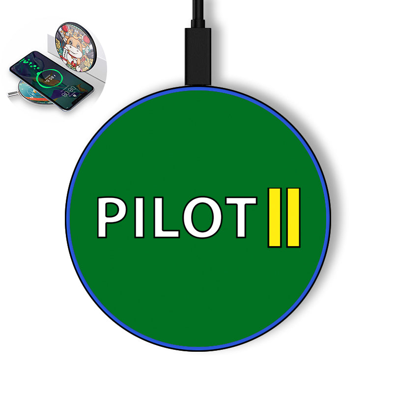 Pilot & Stripes (2 Lines) Designed Wireless Chargers