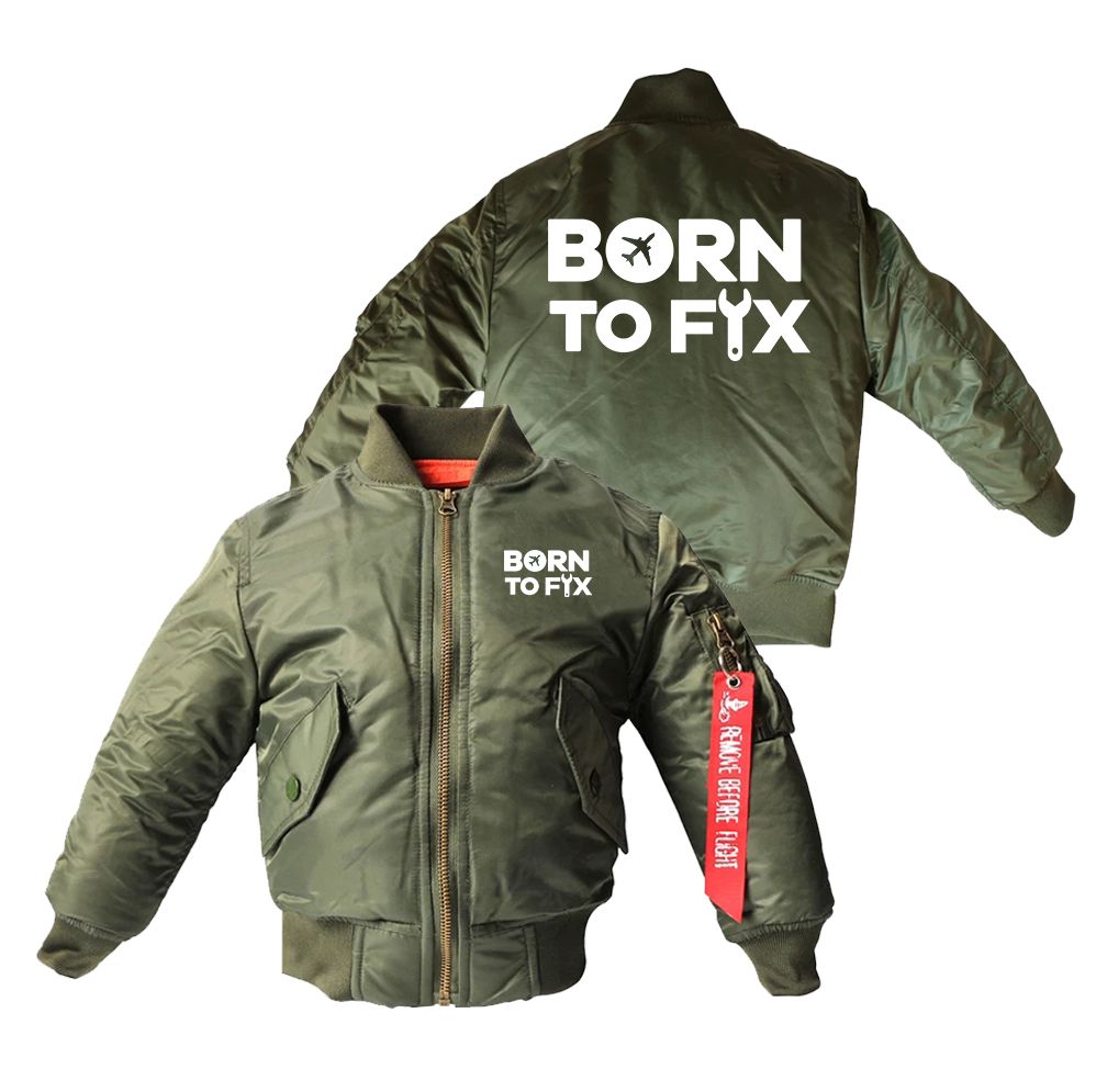 Born To Fix Airplanes Designed Children Bomber Jackets