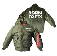 Thumbnail for Born To Fix Airplanes Designed Children Bomber Jackets