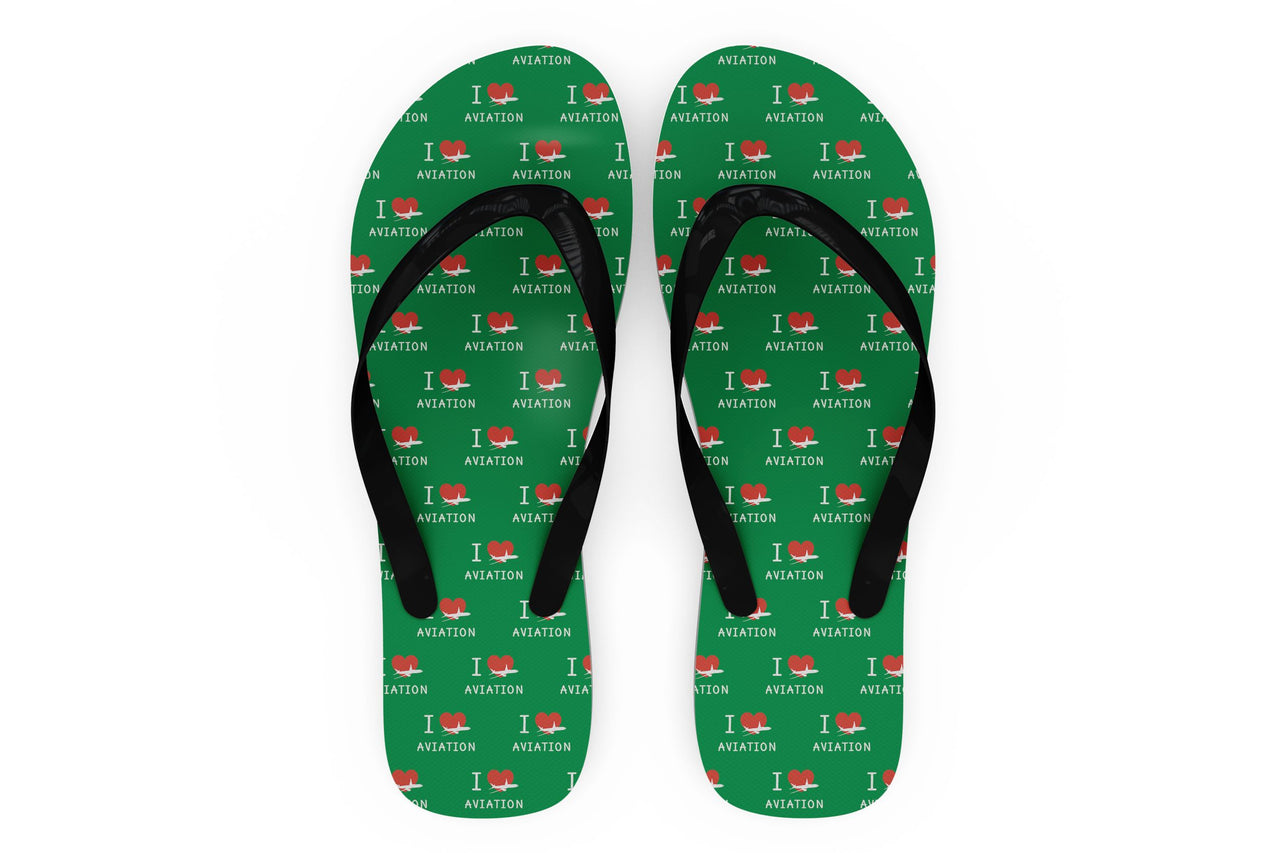 I Love Aviation Designed Slippers (Flip Flops)