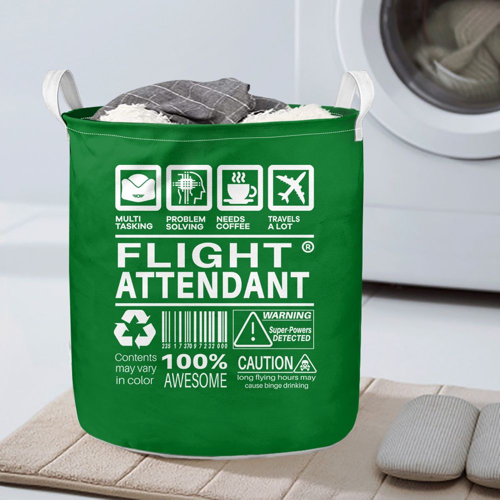 Flight Attendant Label Designed Laundry Baskets