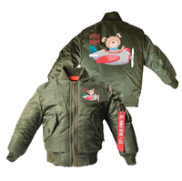Thumbnail for Little Pilot Designed Children Bomber Jackets