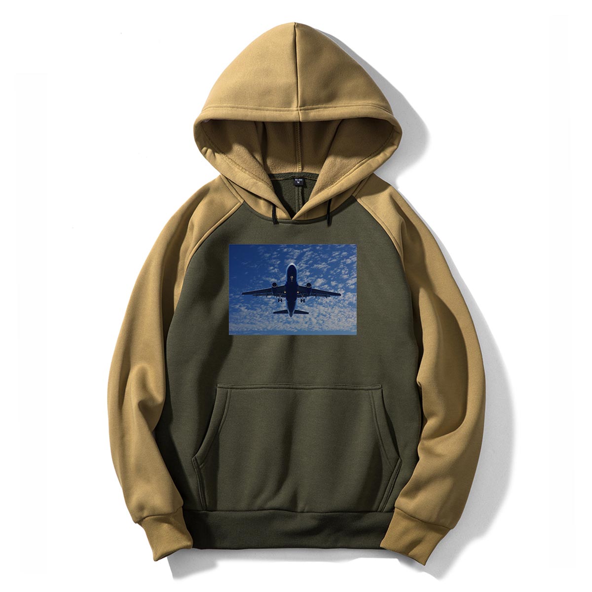 Airplane From Below Designed Colourful Hoodies