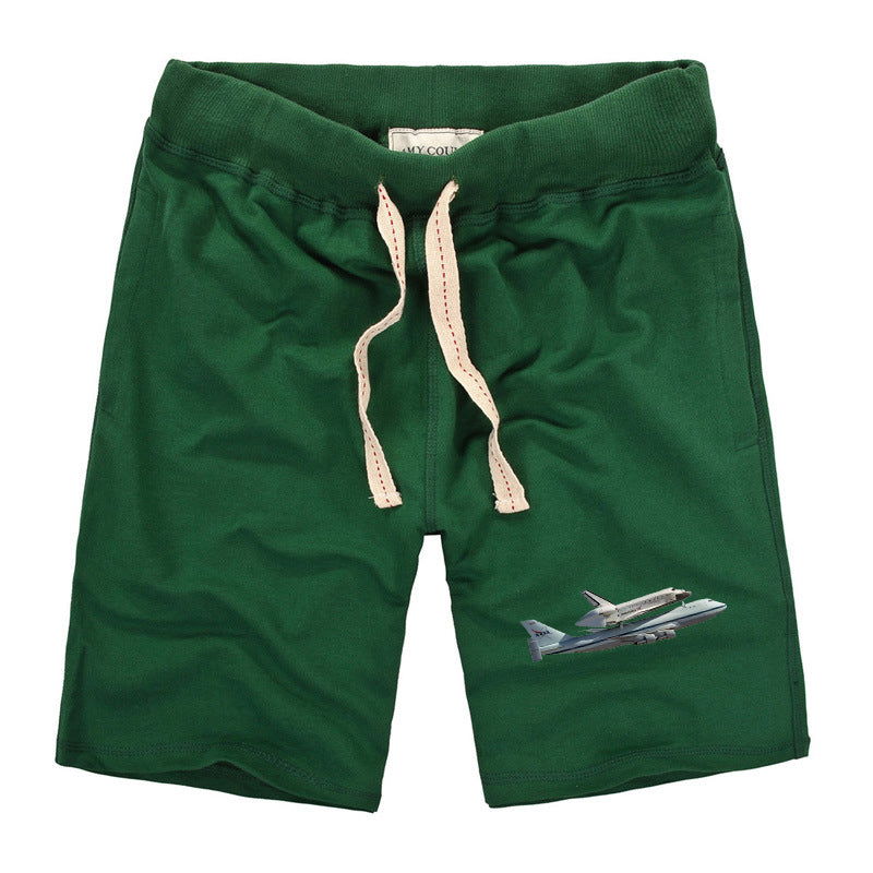 Space shuttle on 747 Designed Cotton Shorts