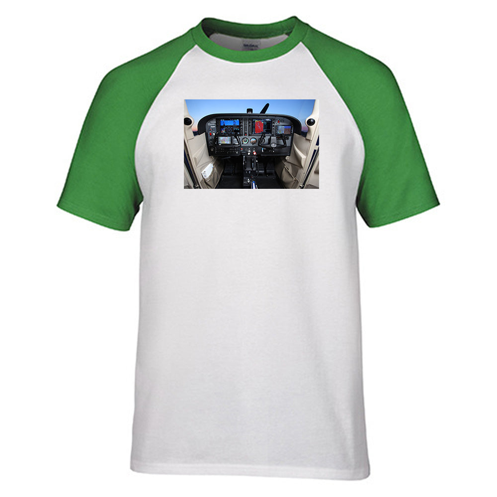 Cessna 172 Cockpit Designed Raglan T-Shirts
