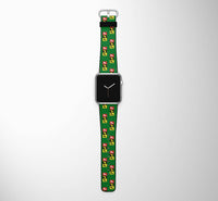 Thumbnail for Flat Colourful 747 Designed Leather Apple Watch Straps