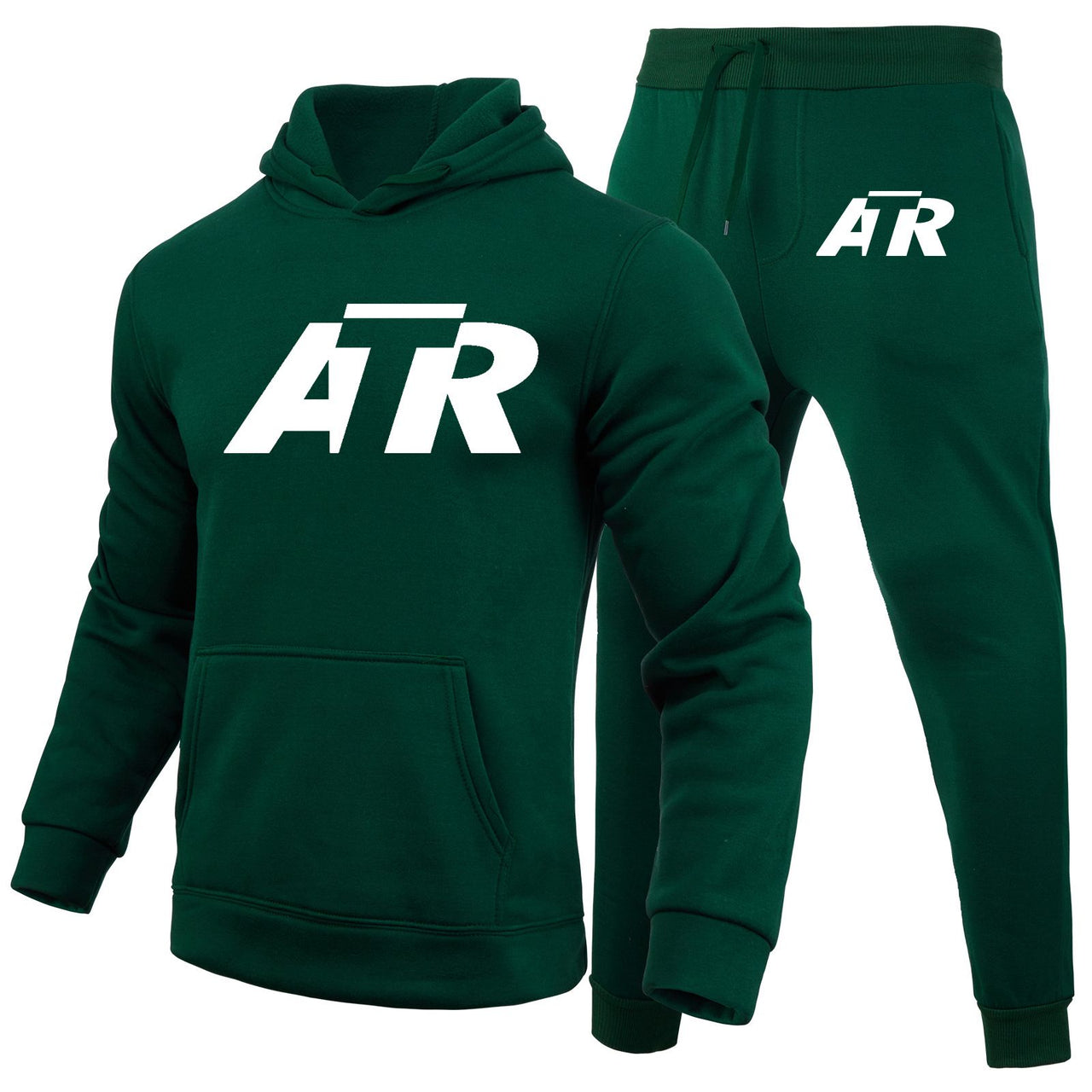 ATR & Text Designed Hoodies & Sweatpants Set