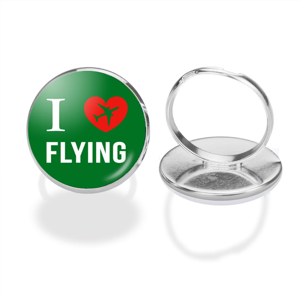I Love Flying Designed Rings