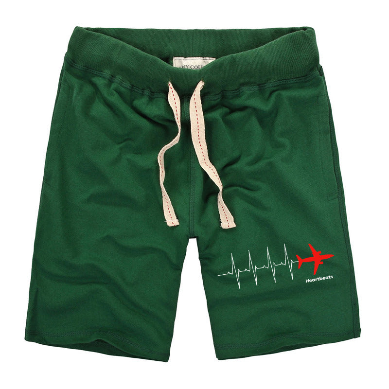 Aviation Heartbeats Designed Cotton Shorts