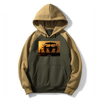 Thumbnail for Military Plane at Sunset Designed Colourful Hoodies