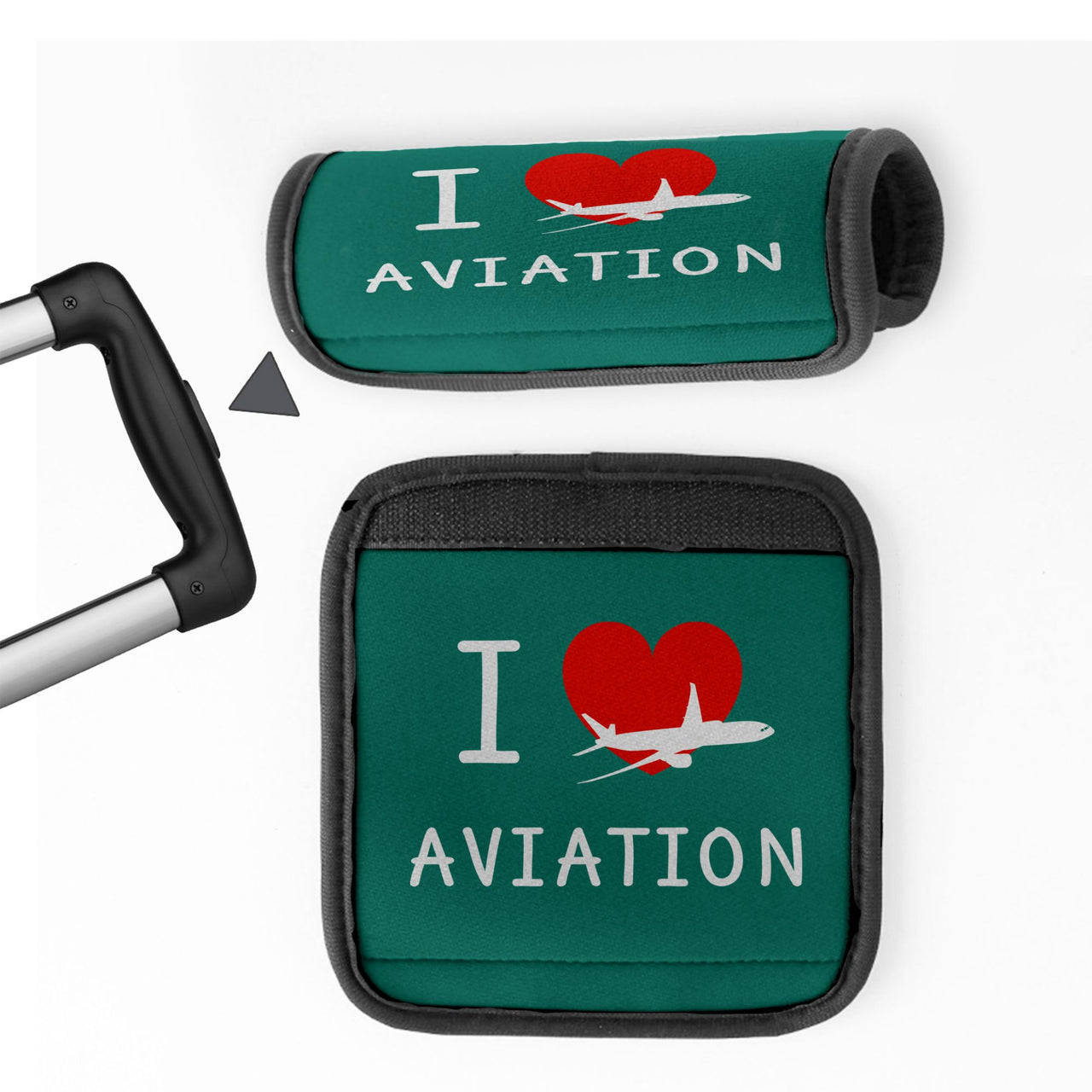 I Love Aviation Designed Neoprene Luggage Handle Covers
