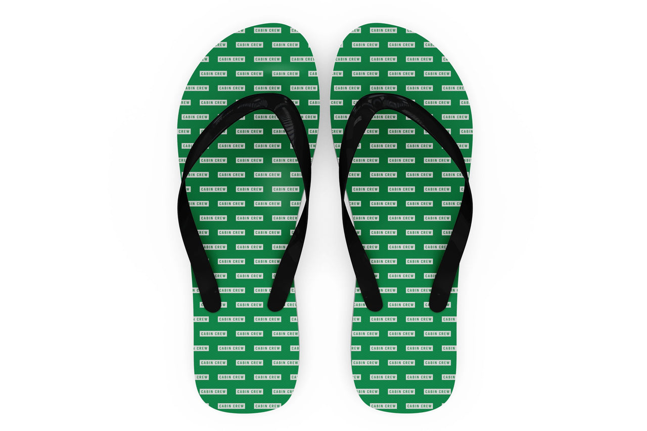 Cabin Crew Text Designed Slippers (Flip Flops)