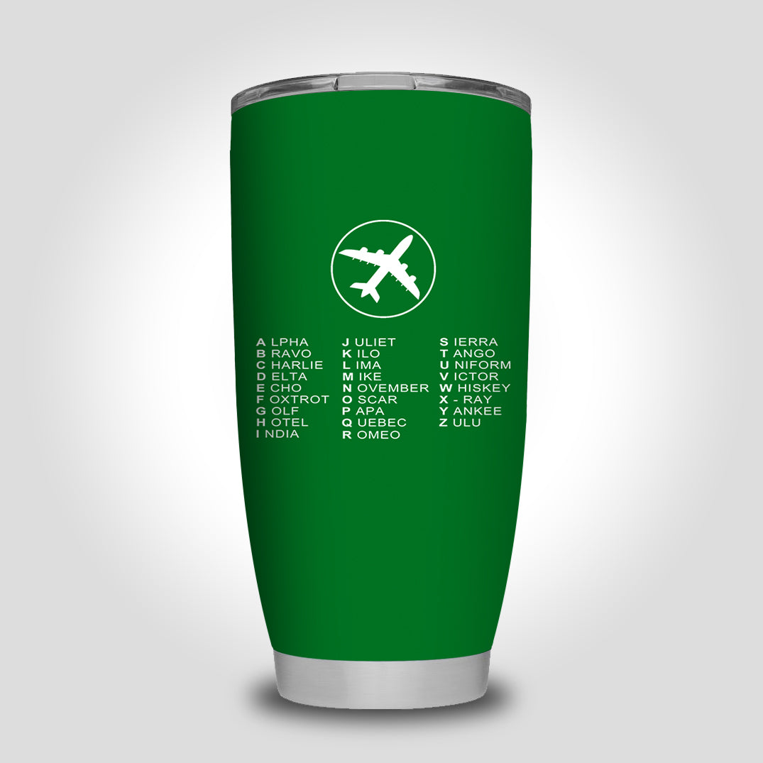 Aviation Alphabet 2 Designed Tumbler Travel Mugs