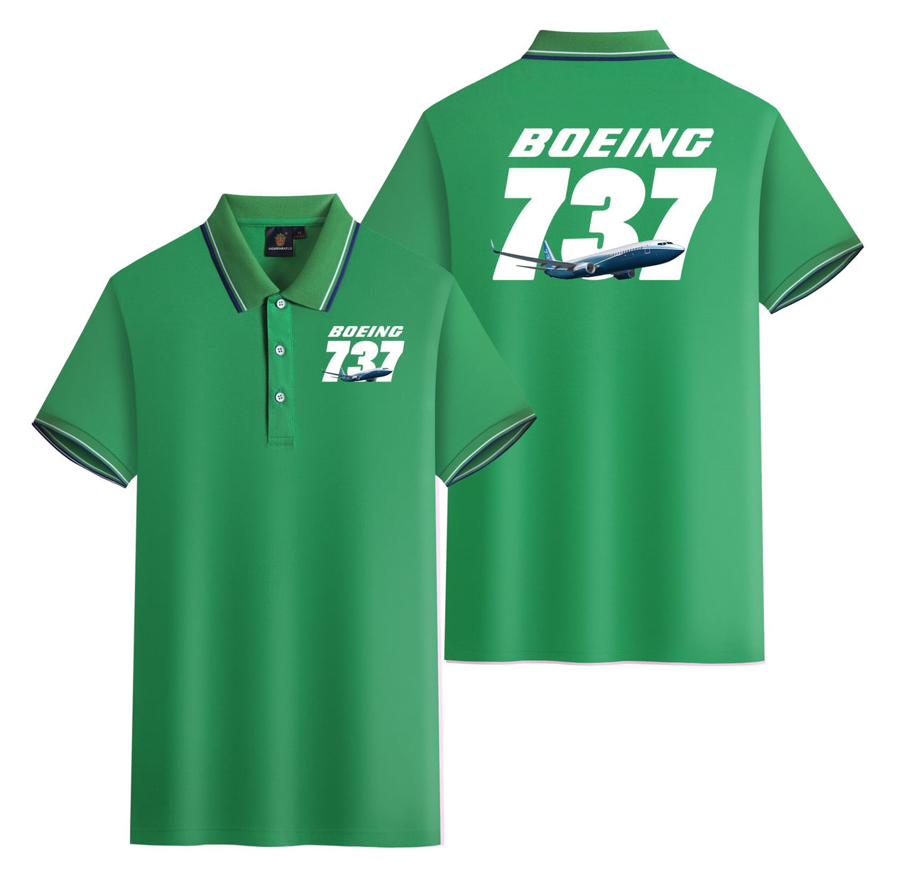 Super Boeing 737+Text Designed Stylish Polo T-Shirts (Double-Side)