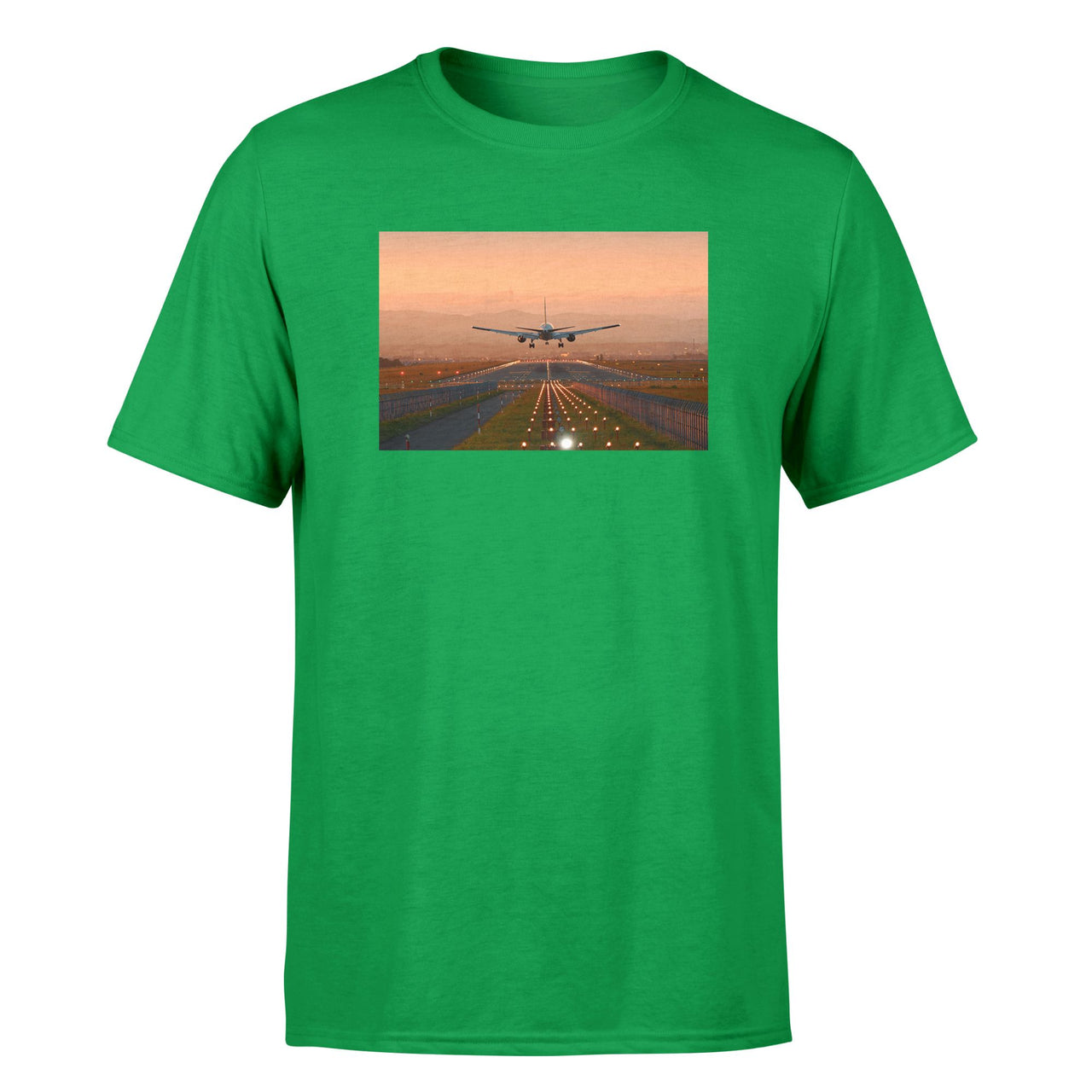 Super Cool Landing During Sunset Designed T-Shirts