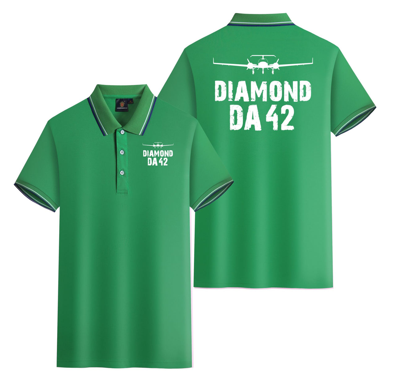 Diamond DA42 & Plane Designed Stylish Polo T-Shirts (Double-Side)