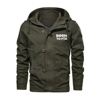Thumbnail for Born To Fix Airplanes Designed Cotton Jackets
