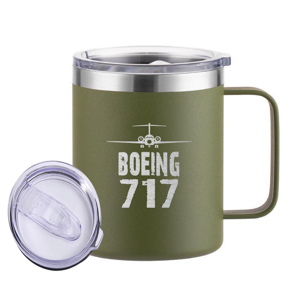 Boeing 717 & Plane Designed Stainless Steel Laser Engraved Mugs
