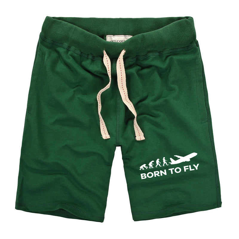 Born To Fly Designed Cotton Shorts