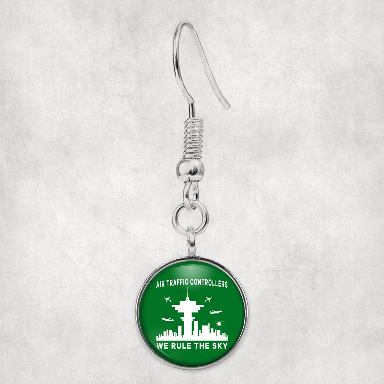 Air Traffic Controllers - We Rule The Sky Designed Earrings
