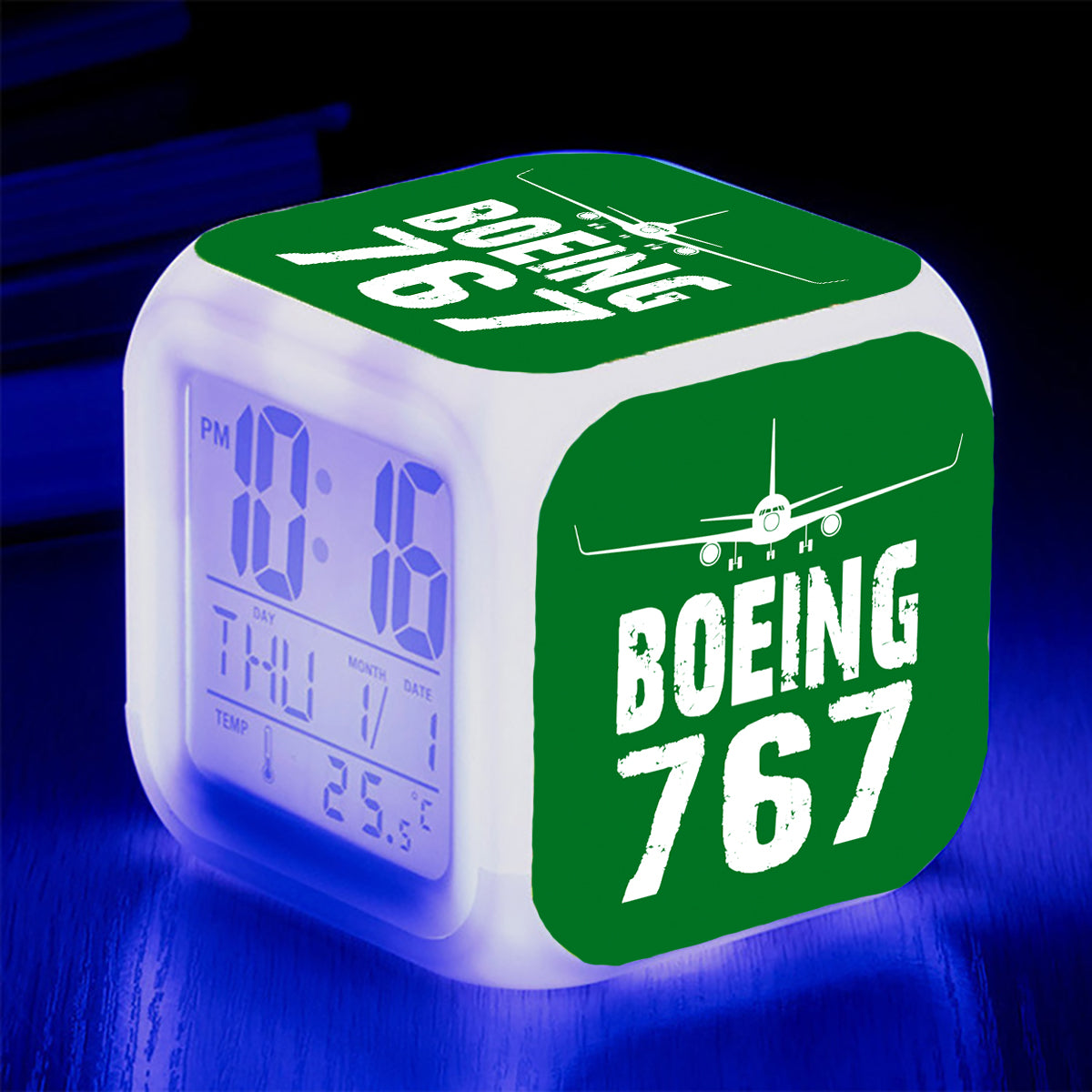 Boeing 767 & Plane Designed "7 Colour" Digital Alarm Clock