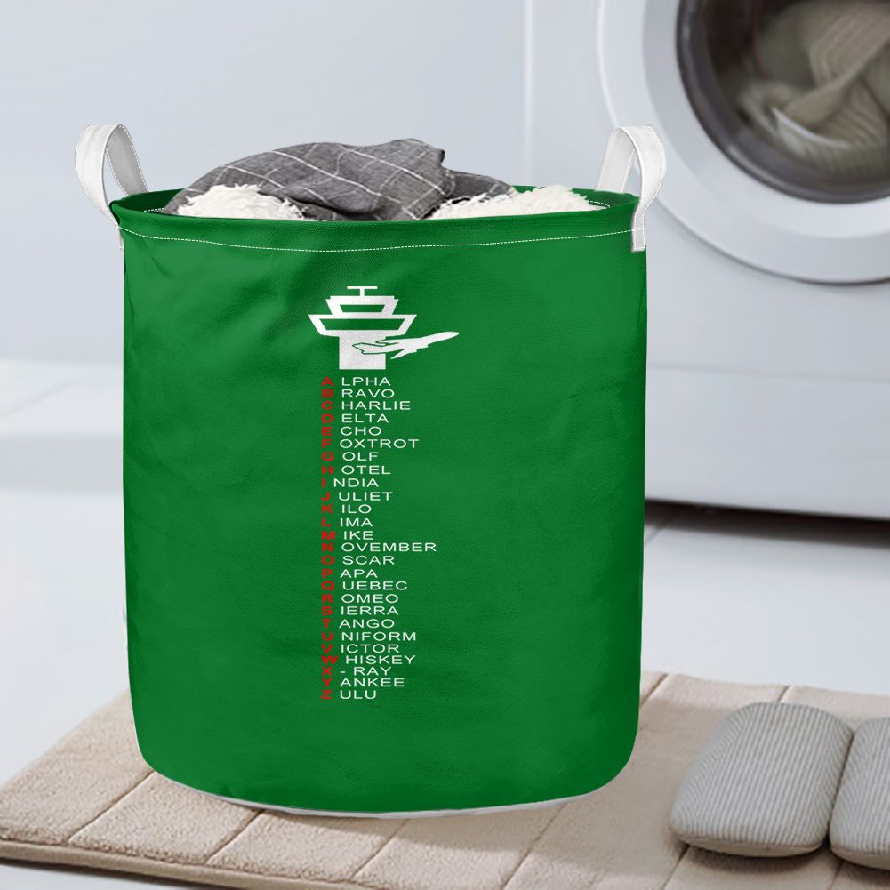 Aviation Alphabet Designed Laundry Baskets