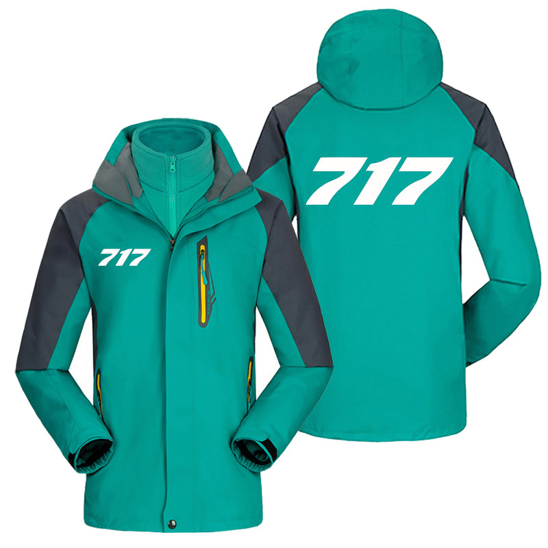 717 Flat Text Designed Thick Skiing Jackets