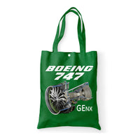 Thumbnail for Boeing 747 & GENX Engine Designed Tote Bags