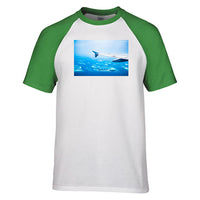 Thumbnail for Outstanding View Through Airplane Wing Designed Raglan T-Shirts