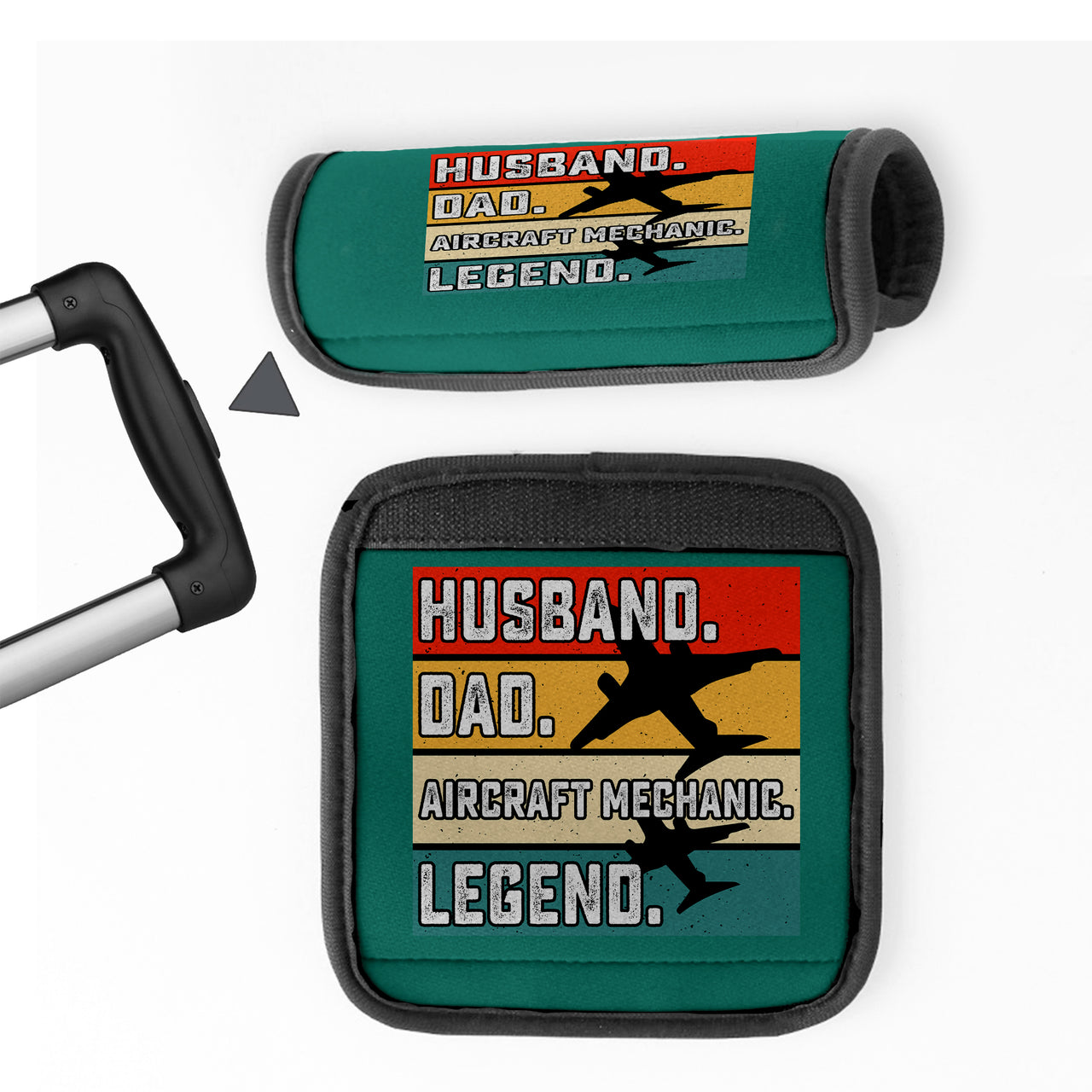 Husband & Dad & Aircraft Mechanic & Legend Designed Neoprene Luggage Handle Covers